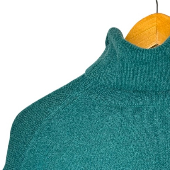 J.Crew Teal Turtleneck Sweater Dress Long Sleeve Knit Classic Size Small - Picture 3 of 5